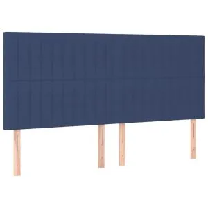 Tăblii de pat, 4 buc, albastru, 90x5x78/88 cm, textil