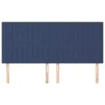Tăblii de pat, 4 buc, albastru, 90x5x78/88 cm, textil