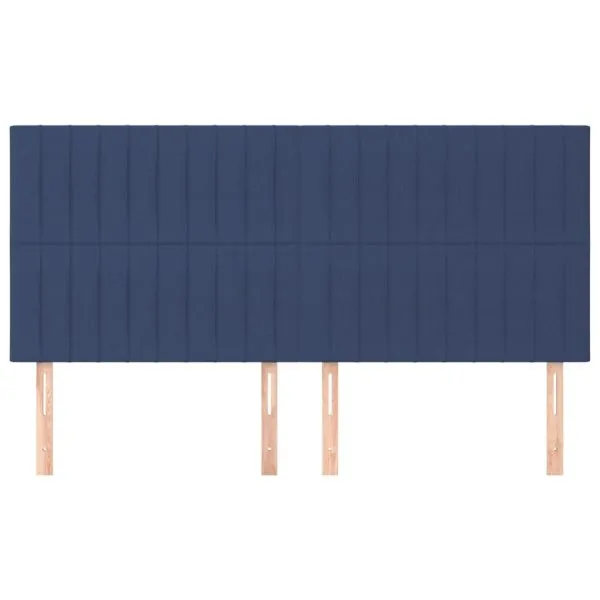 Tăblii de pat, 4 buc, albastru, 90x5x78/88 cm, textil