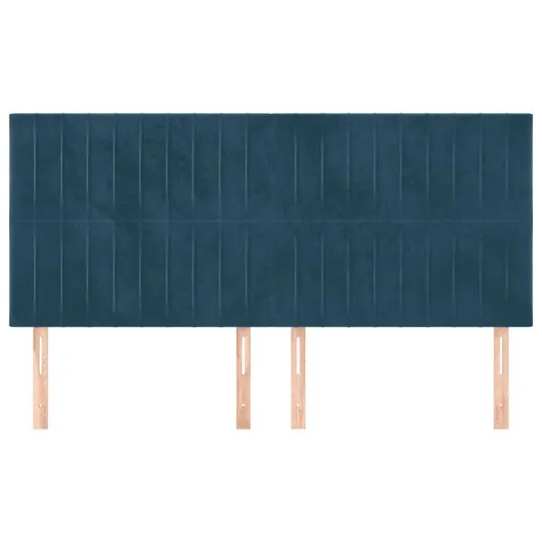Tăblii de pat, 4 buc, albastru închis, 100x5x78/88 cm, catifea