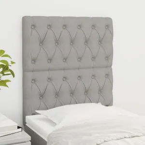 Tăblii de pat, 2 buc, gri deschis, 80x7x78/88 cm, textil