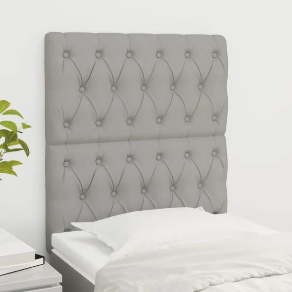Tăblii de pat, 2 buc, gri deschis, 80x7x78/88 cm, textil