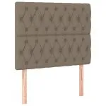 Tăblii de pat, 2 buc, gri taupe, 90x7x78/88 cm, textil