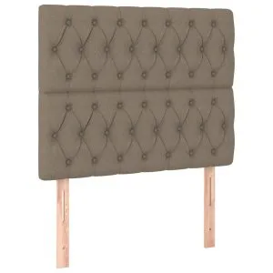 Tăblii de pat, 2 buc, gri taupe, 90x7x78/88 cm, textil