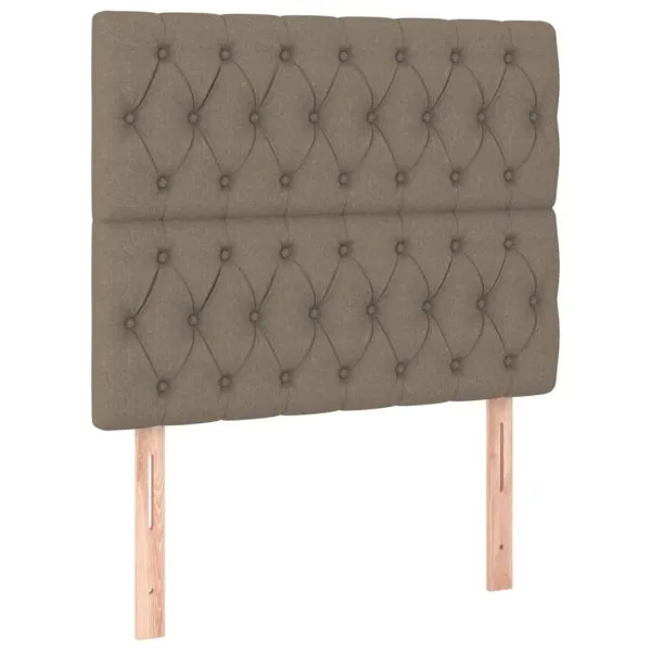 Tăblii de pat, 2 buc, gri taupe, 90x7x78/88 cm, textil