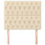Tăblii de pat, 2 buc, crem, 100x7x78/88 cm, textil
