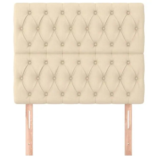 Tăblii de pat, 2 buc, crem, 100x7x78/88 cm, textil