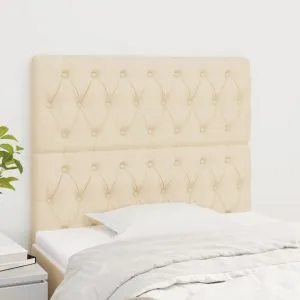 Tăblii de pat, 2 buc, crem, 100x7x78/88 cm, textil