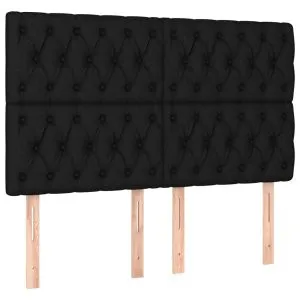 Tăblii de pat, 4 buc, negru, 72x7x78/88 cm, textil