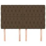 Tăblii de pat, 4 buc, maro închis, 80x7x78/88 cm, textil