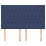 Tăblii de pat, 4 buc, albastru, 80x7x78/88 cm, textil