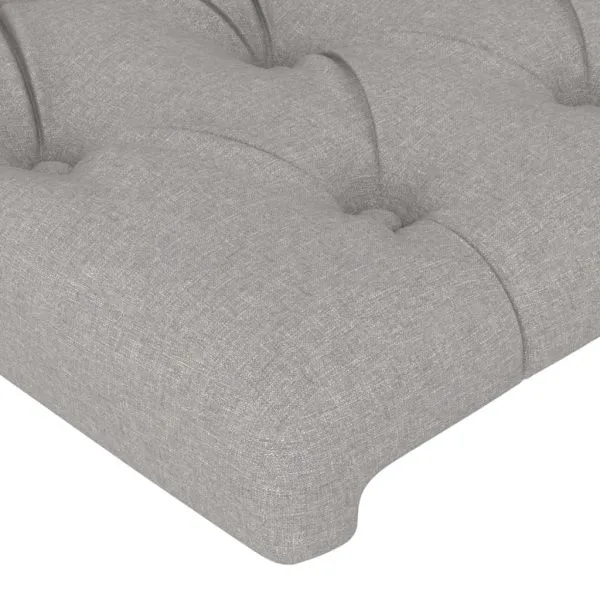 Tăblii de pat, 4 buc, gri deschis, 90x7x78/88 cm, textil