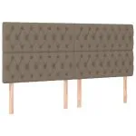 Tăblii de pat, 4 buc, gri taupe, 100x7x78/88 cm, textil