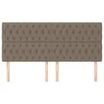Tăblii de pat, 4 buc, gri taupe, 100x7x78/88 cm, textil