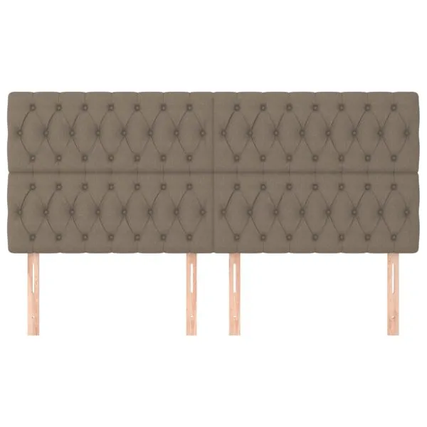 Tăblii de pat, 4 buc, gri taupe, 100x7x78/88 cm, textil
