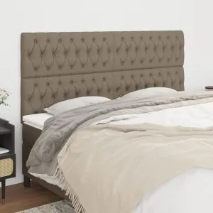 Tăblii de pat, 4 buc, gri taupe, 100x7x78/88 cm, textil