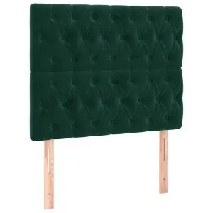 Tăblii de pat, 2 buc, verde închis, 90x7x78/88 cm, catifea