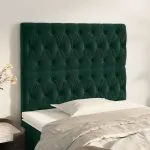Tăblii de pat, 2 buc, verde închis, 90x7x78/88 cm, catifea
