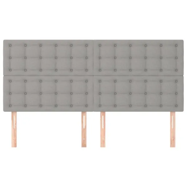 Tăblii de pat, 4 buc, gri deschis, 80x5x78/88 cm, textil