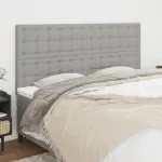 Tăblii de pat, 4 buc, gri deschis, 80x5x78/88 cm, textil