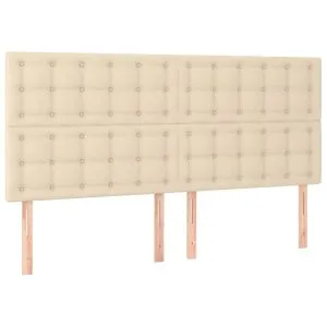 Tăblii de pat, 4 buc, crem, 100x5x78/88 cm, textil