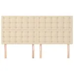 Tăblii de pat, 4 buc, crem, 100x5x78/88 cm, textil