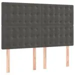 Tăblii de pat, 4 buc, gri închis, 72x5x78/88 cm, catifea