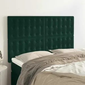 Tăblii de pat, 4 buc, verde închis, 72x5x78/88 cm, catifea