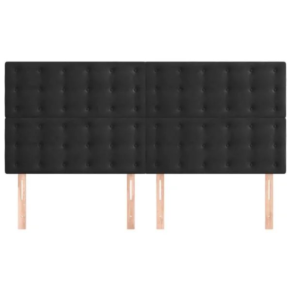 Tăblii de pat, 4 buc, negru, 80x5x78/88 cm, catifea