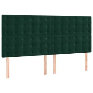Tăblii de pat, 4 buc, verde închis, 90x5x78/88 cm, catifea
