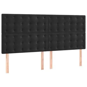 Tăblii de pat, 4 buc, negru, 100x5x78/88 cm, catifea