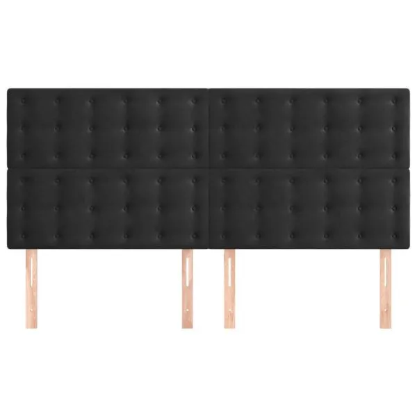 Tăblii de pat, 4 buc, negru, 100x5x78/88 cm, catifea