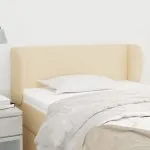 Tăblie de pat cu aripioare crem 83x23x78/88 cm material textil