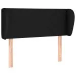 Tăblie de pat cu aripioare negru 93x23x78/88 cm textil
