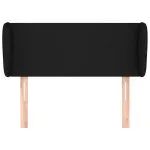 Tăblie de pat cu aripioare negru 93x23x78/88 cm textil