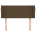 Tăblie de pat cu aripioare maro închis 103x23x78/88 cm textil
