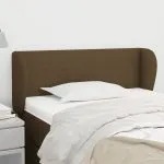 Tăblie de pat cu aripioare maro închis 103x23x78/88 cm textil