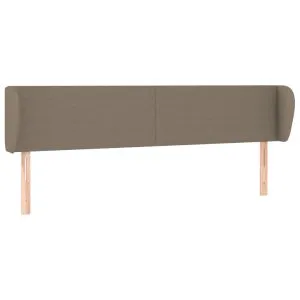 Tăblie de pat cu aripioare gri taupe 163x23x78/88 cm textil
