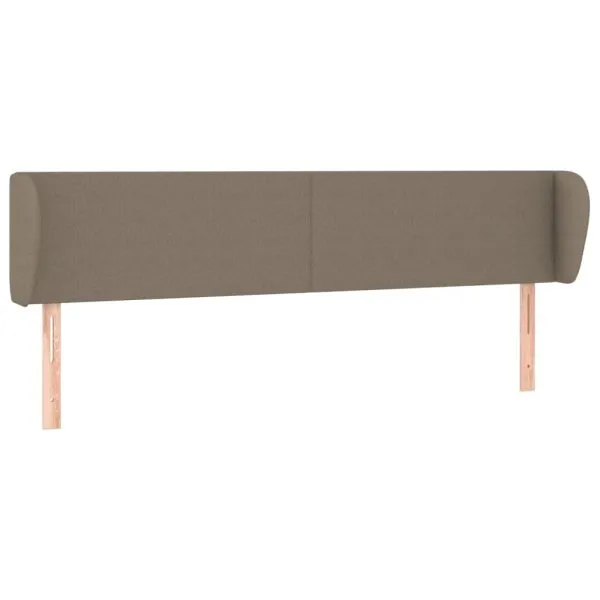 Tăblie de pat cu aripioare gri taupe 163x23x78/88 cm textil