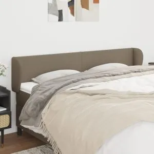 Tăblie de pat cu aripioare gri taupe 163x23x78/88 cm textil