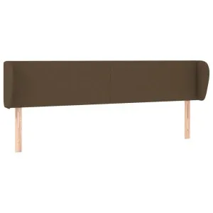 Tăblie de pat cu aripioare maro închis 183x23x78/88 cm textil