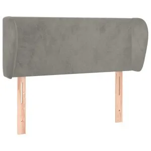 Tăblie de pat cu aripioare gri deschis 103x23x78/88 cm catifea