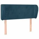 Tăblie pat cu aripioare albastru închis 103x23x78/88 cm catifea