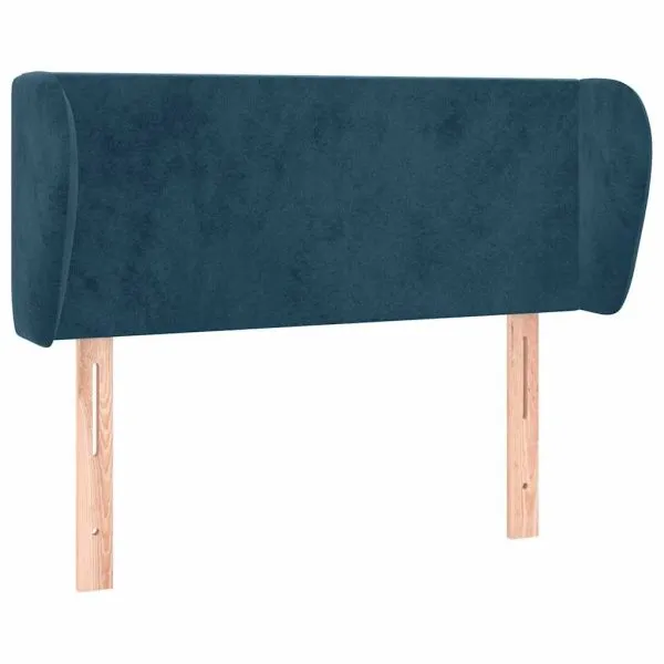 Tăblie pat cu aripioare albastru închis 103x23x78/88 cm catifea