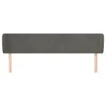 Tăblie de pat cu aripioare gri închis 163x23x78/88 cm catifea
