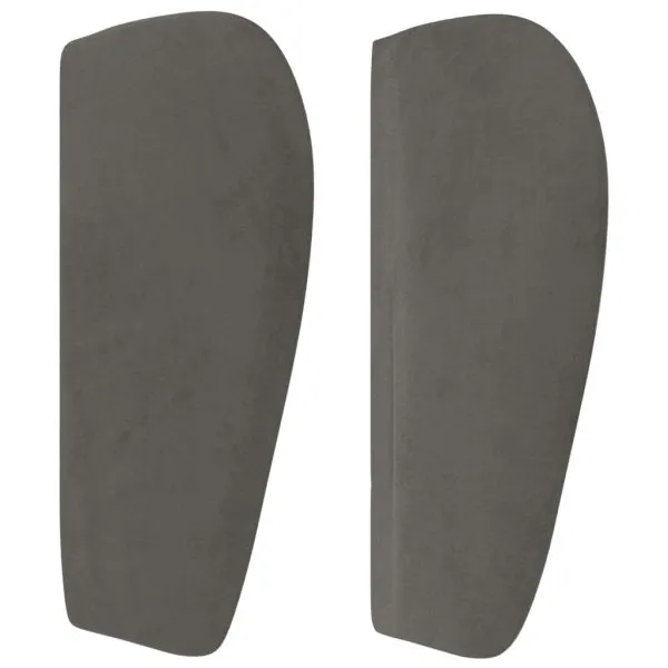 Tăblie de pat cu aripioare gri închis 163x23x78/88 cm catifea