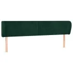 Tăblie de pat cu aripioare verde închis 203x23x78/88 cm catifea