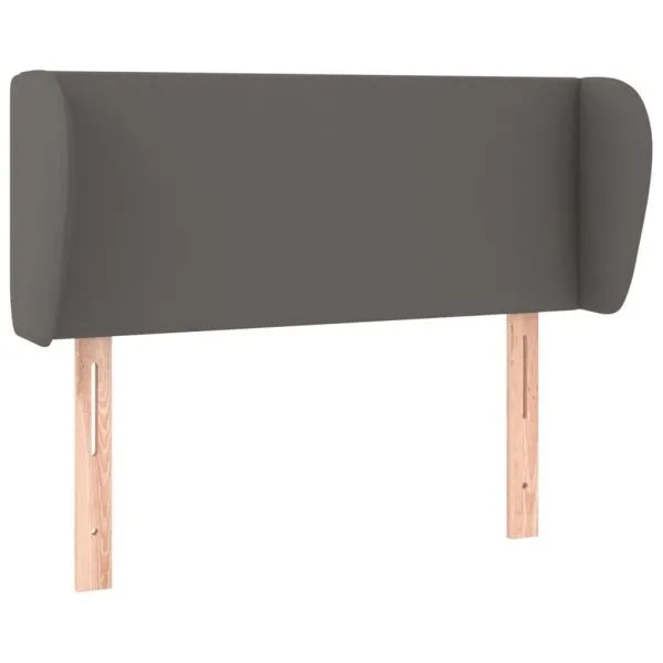 Tăblie de pat cu aripioare gri 93x23x78/88 cm piele ecologică