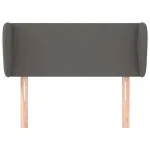 Tăblie de pat cu aripioare gri 93x23x78/88 cm piele ecologică