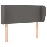 Tăblie de pat cu aripioare gri 103x23x78/88 cm piele ecologică